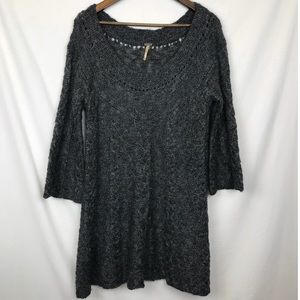 Free People Gray Knit Sweater Dress Size Medium